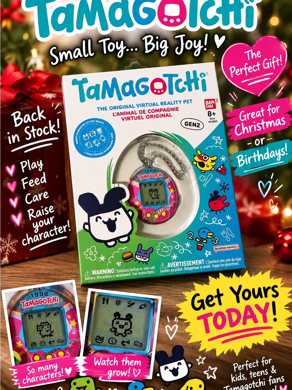 Gen2 Virtual Pet - Pink Tamagotchi